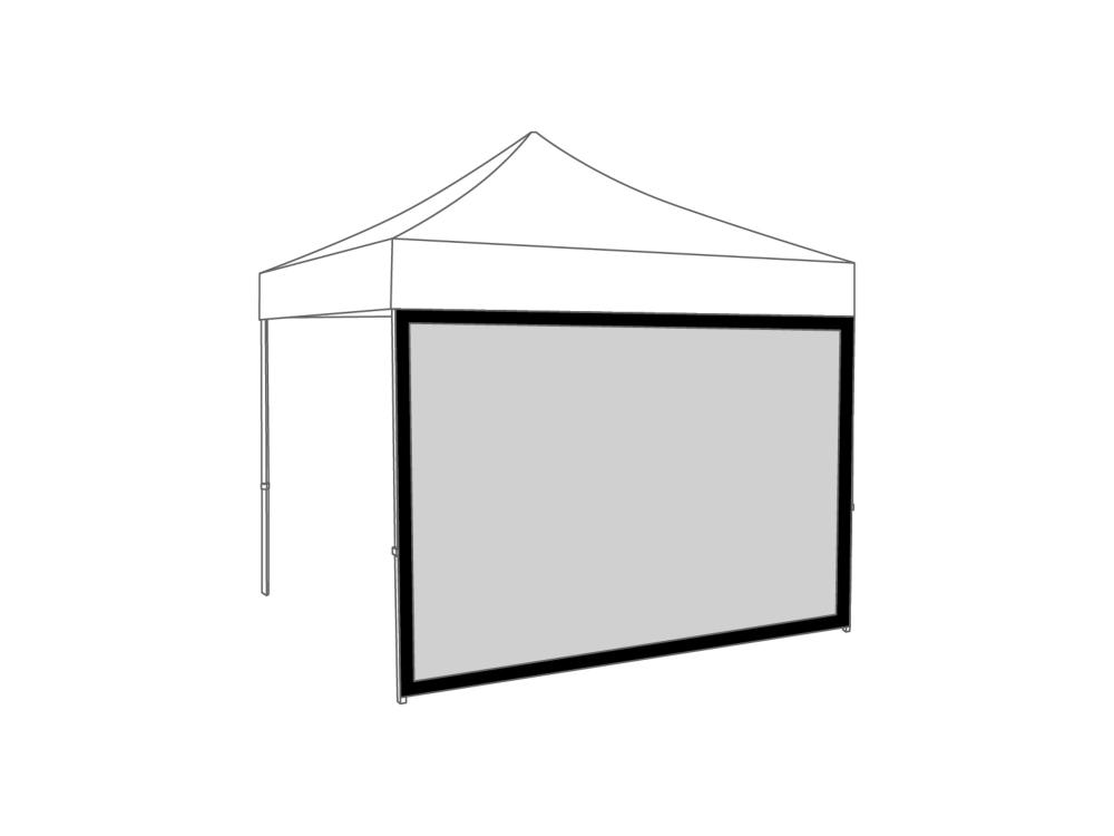 Faltzelt Seitenwand Panoramafenster - 3 m - Polyester Schwarz