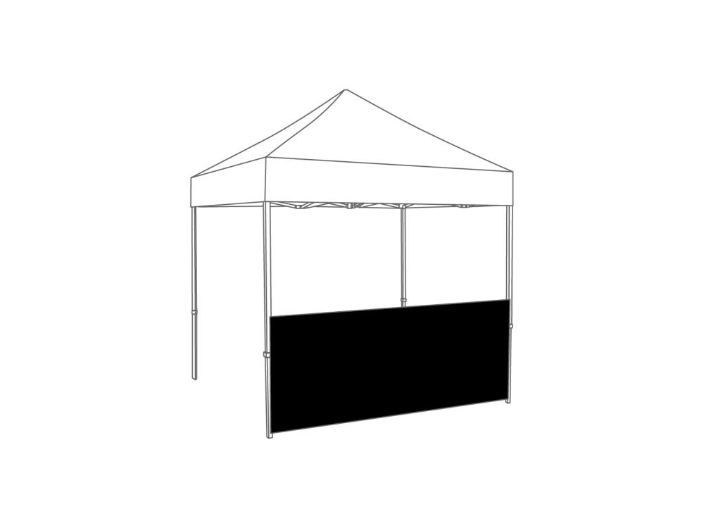 Carpa plegable - Media pared - 2,5m - PVC Negro