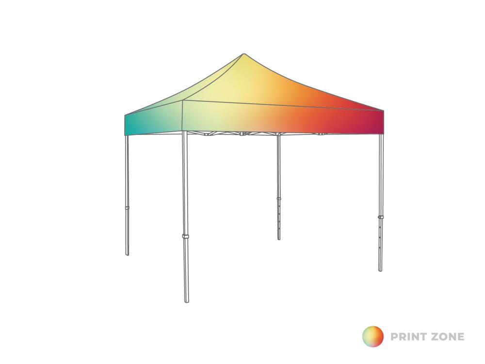Faltzelt AluLite mit Dachplane - 4 x 4 m - Polyester Print