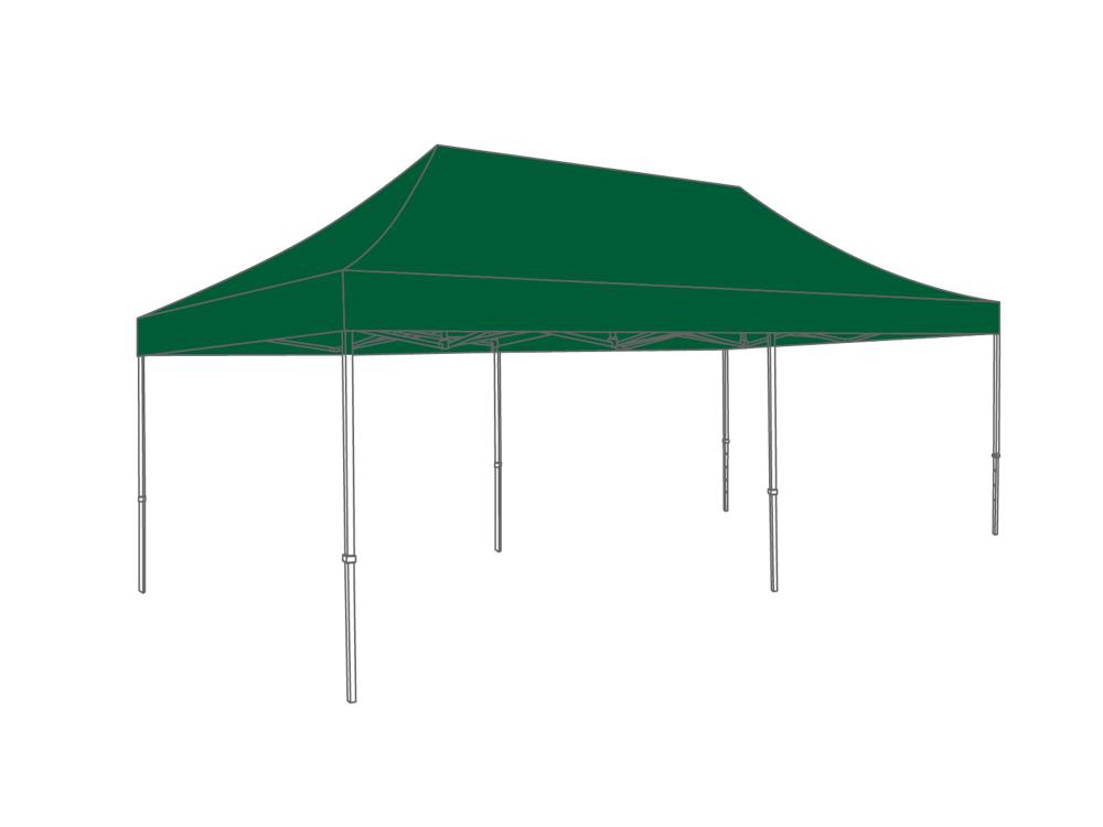 Faltzelt AluLite mit Dachplane - 3 x 6 m - Polyester Grün