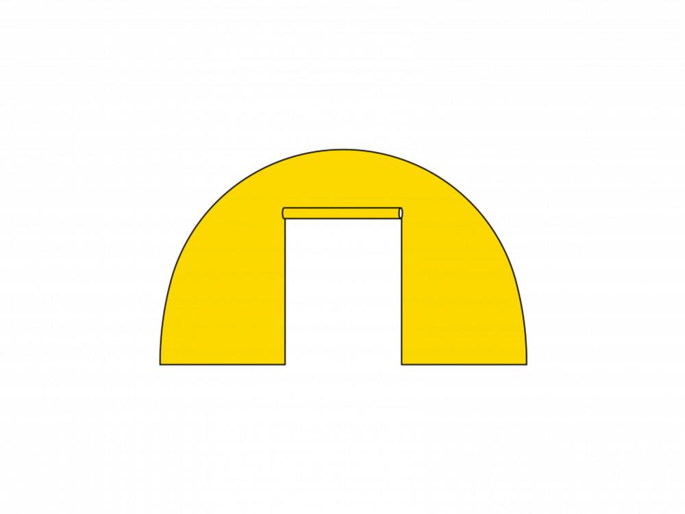 Inflatable tent Zodiac sidewall with roll up door (2 zippers) - 6m Yellow (116C)