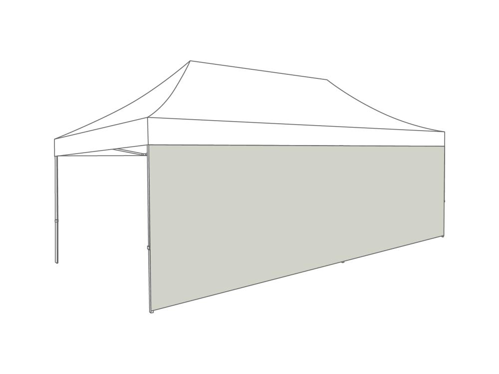 Tonnelle pliante Paroi latérale fermée - 6m - Polyester (pour 3x6) Gris clair