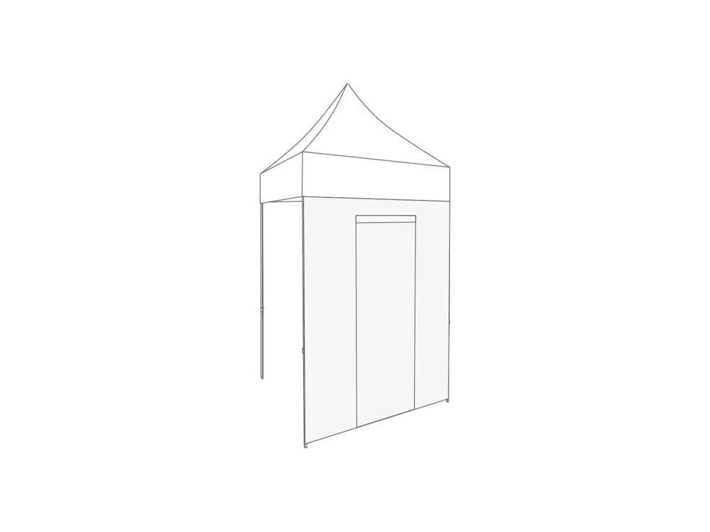 Faltzelt Seitenwand Tür - 1,5 m - Polyester Weiß