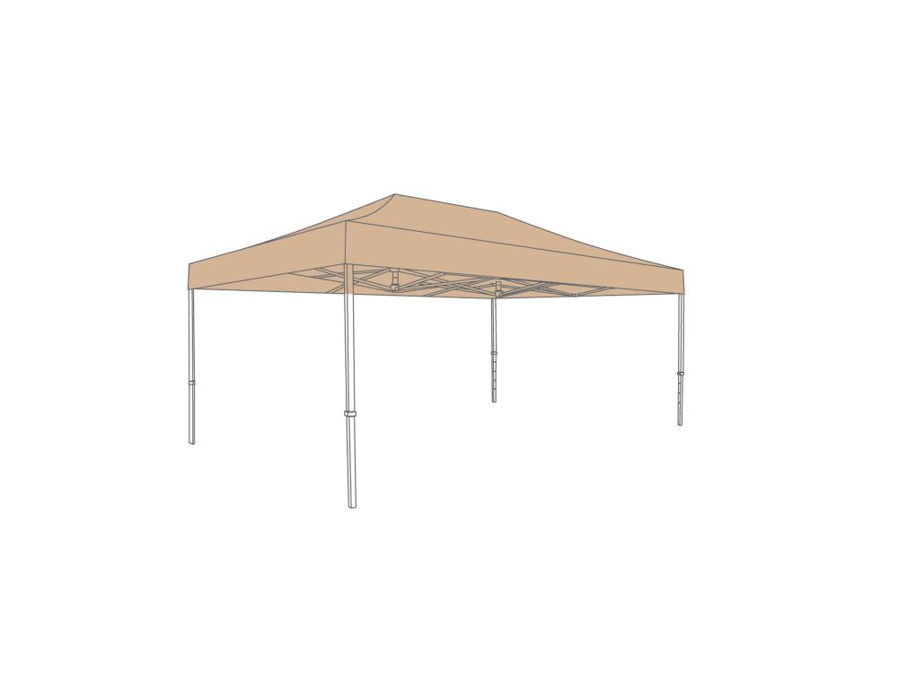 Faltzelt Dachplane - 2 x 4 m - PVC light (matt) Desert Sand