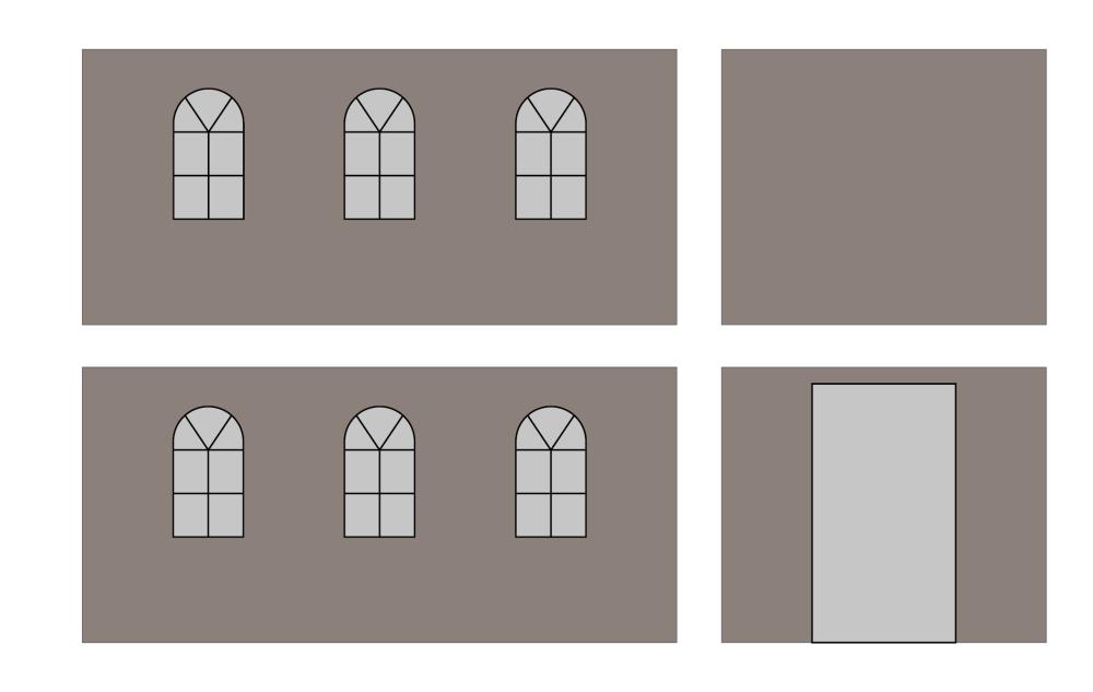 Set de paredes laterales con bolsa de transporte - Ventanas en arco - 2x4 m - arena