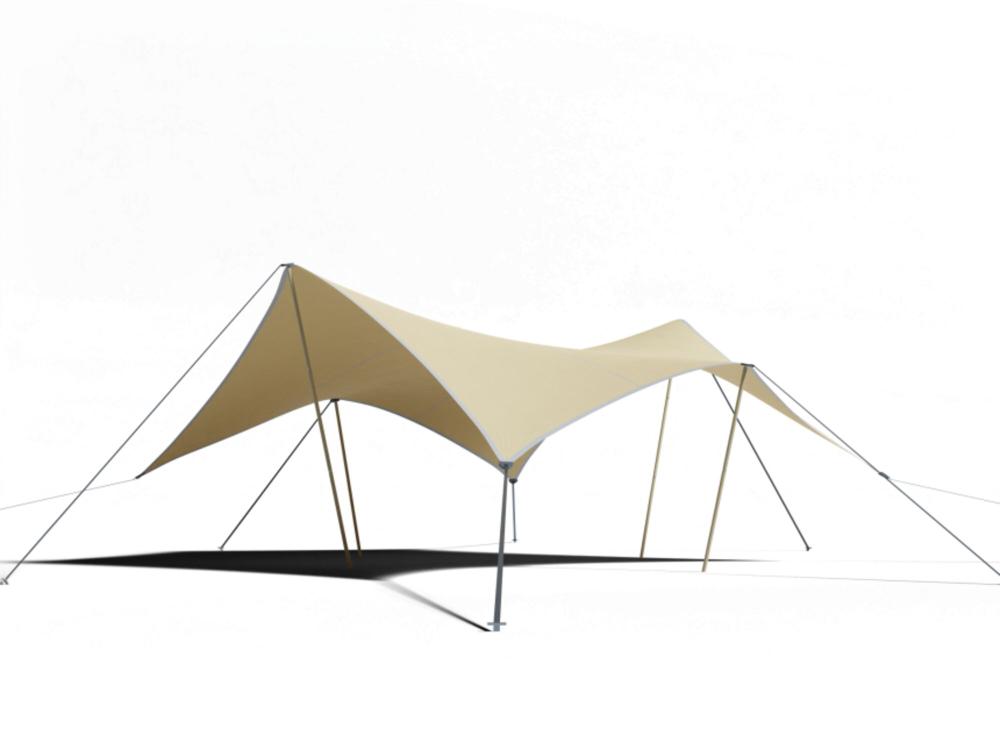 Easyflexx Stretchzelt ohne Aluminium Pfahlset - 6,35 x 6,35 m Wüstensand