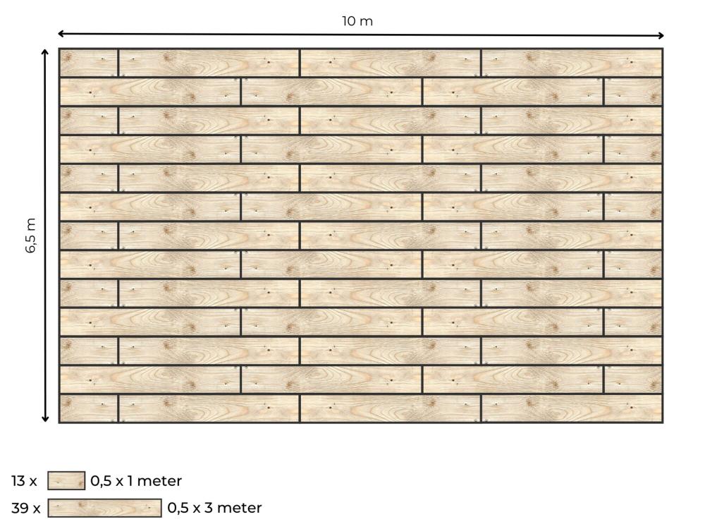 Kompletter Holzboden für Bonga Stretchzelt 6,5 m x 10 m