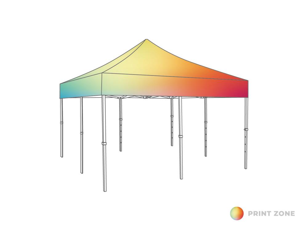 Faltzelt AluForce mit Dachplane - 5 x 5 m - PVC light (matt) Print