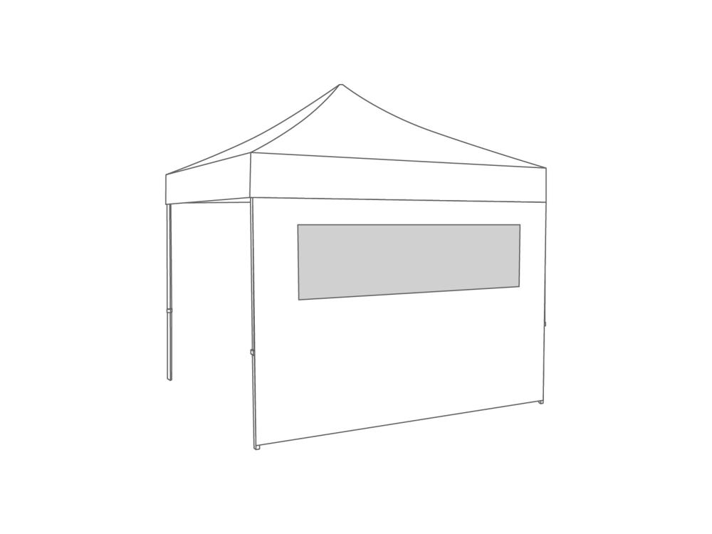 Faltzelt Seitenwand Fenster - 3 m - Polyester Weiß