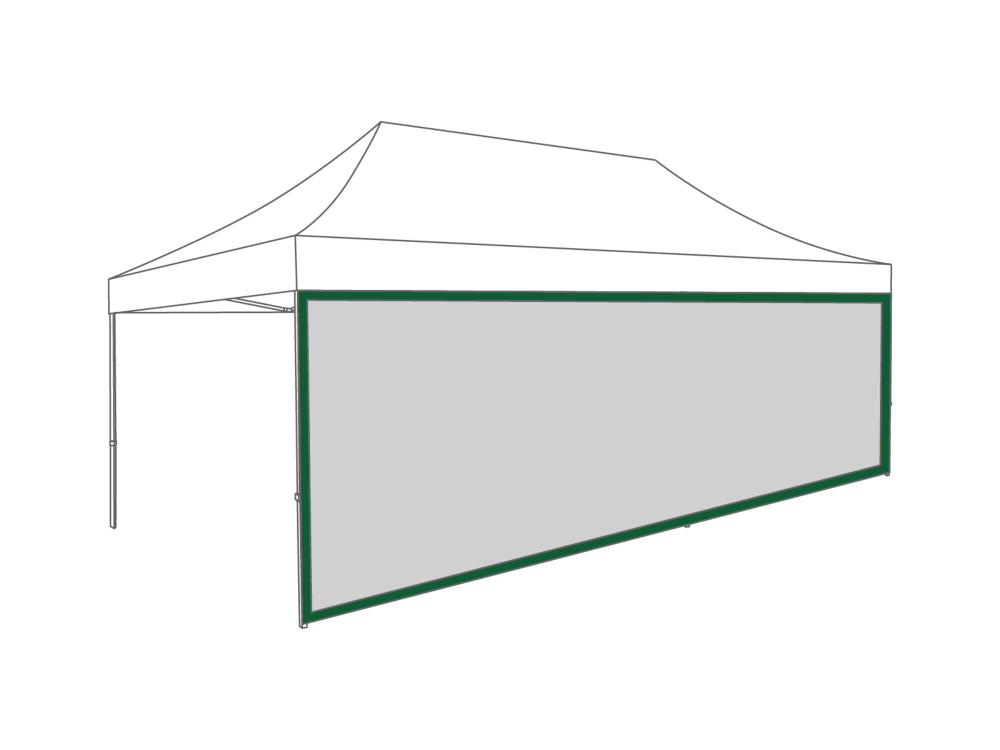 Faltzelt Seitenwand Panoramafenster - 6 m - Polyester (für 3 x 6 m) Grün