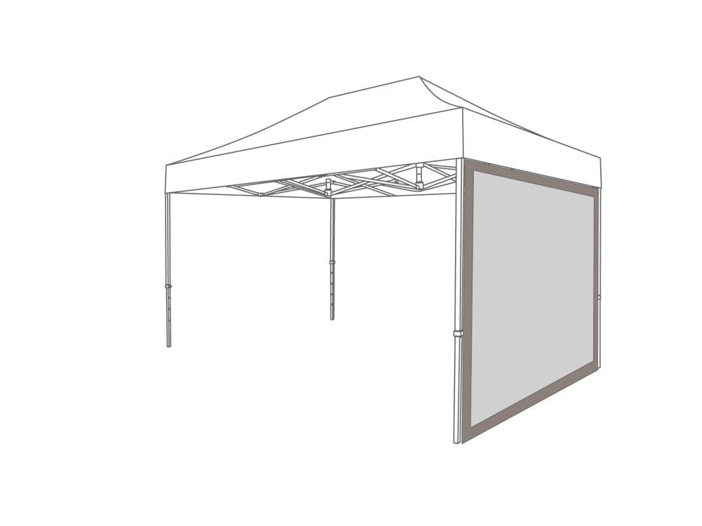 Faltzelt Seitenwand Panoramafenster - 2 m - Polyester Sand