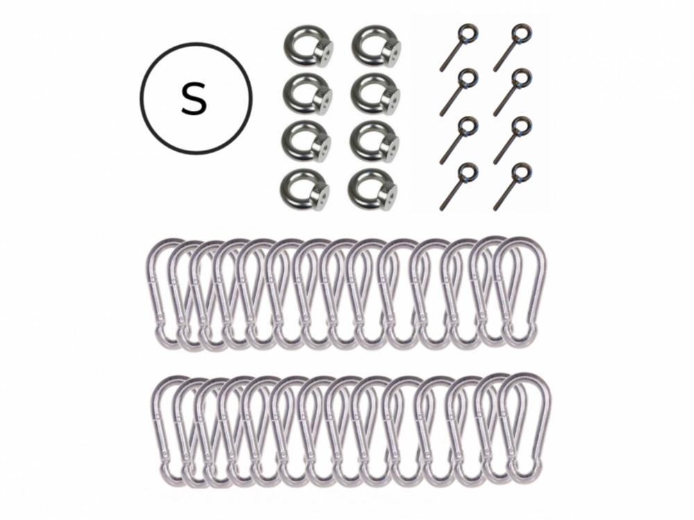 Kit de mousquetons - inox - bouloun d'oeil à mesure pour tente stretch 6,5 x 6,5 m 