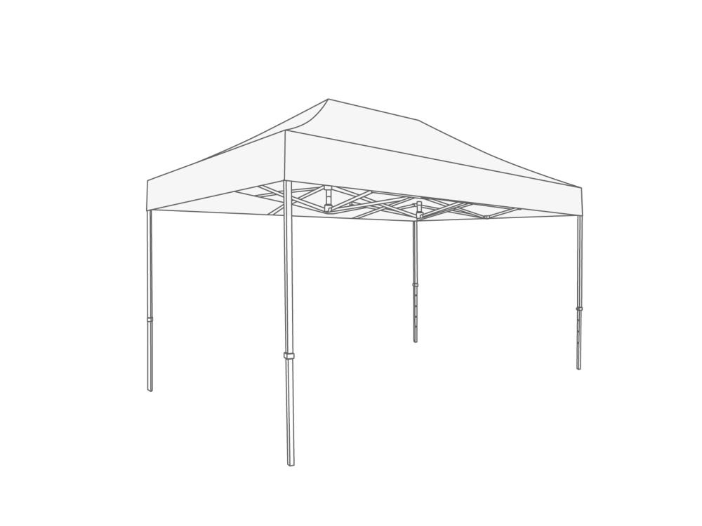 Tonnelle pliante Bâche de toit - 3x4,5m - Polyester Blanc