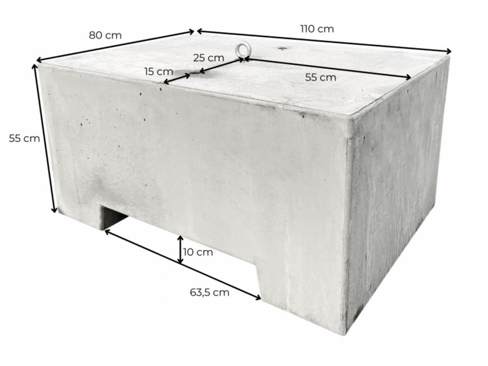 Poids en béton - 1000 kg (avec une boulon boulon à œil)
