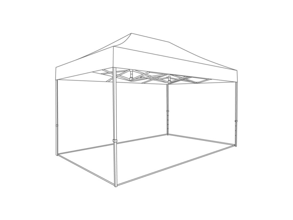 Aluminium grondframe voor vouwtent 3x4,5 m