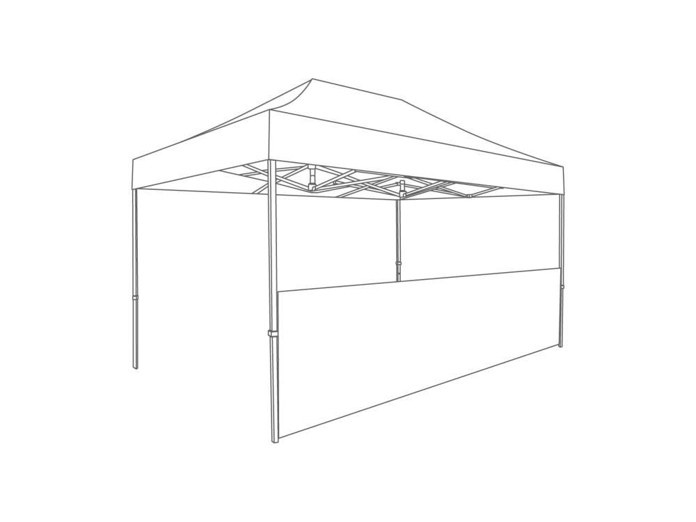 Faltzelt Halbe Seitenwand - 4,5 m - Polyester Weiß